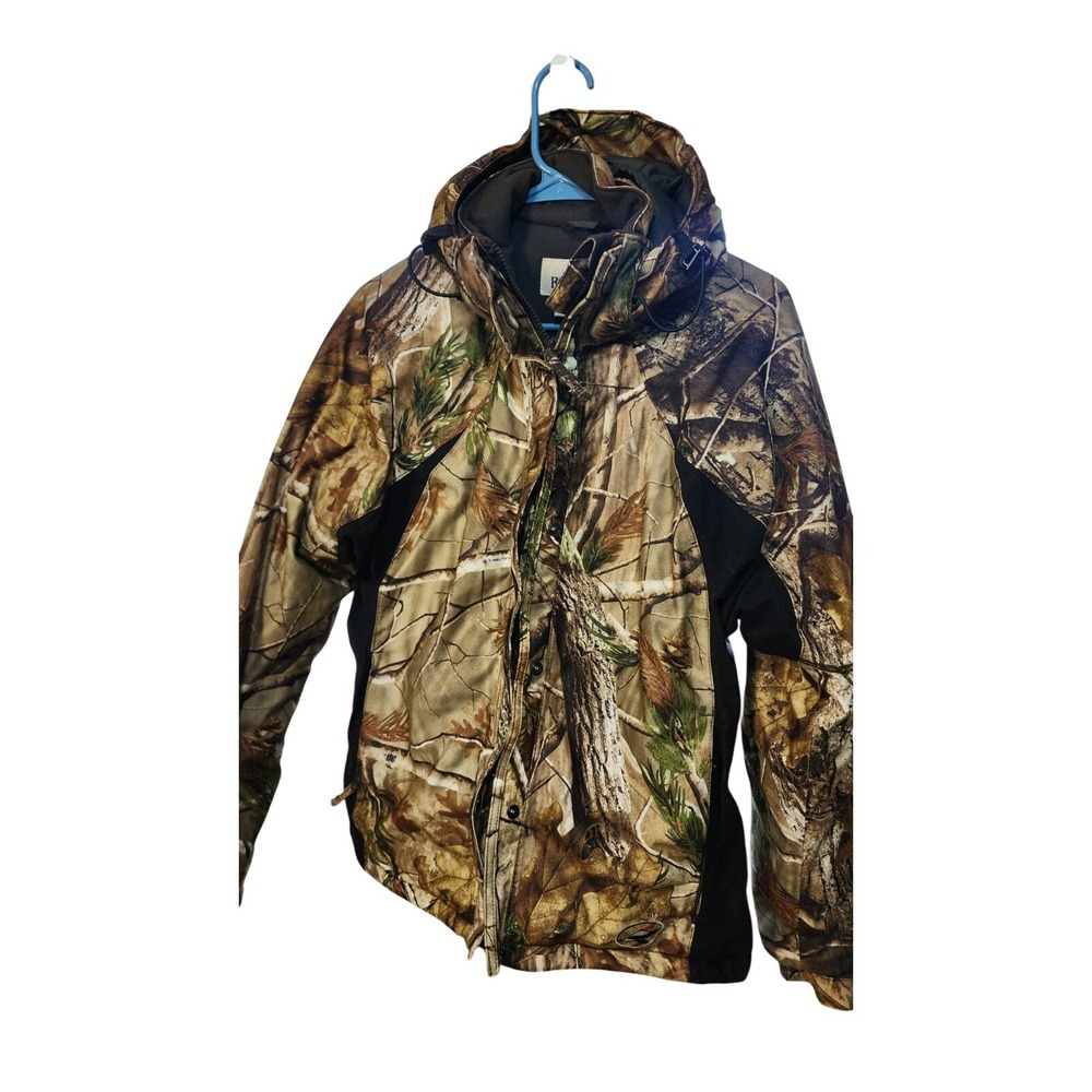 RedHead Cold Weather Camouflage Hooded Jacket Zipper Snap Mid-Length Size M